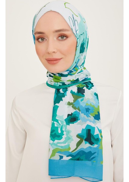 Trend Şal 10001 - 11 Mavi - Yeşil