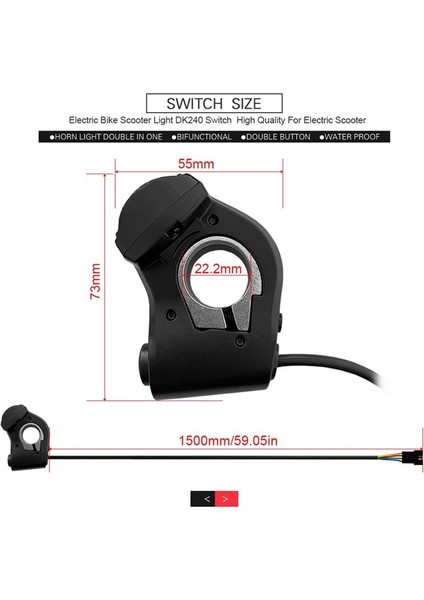 DK240 3'ü 1 Arada Elektrikli Bisiklet Korna Anahtarı (Yurt Dışından) fırsatları