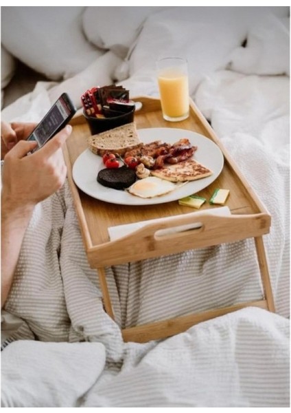 Katlanır Ayaklı Bambu Keyif Tepsisi modelleri