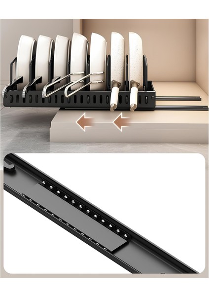 Teleskopik Raylı Tava Tencere Organizeri