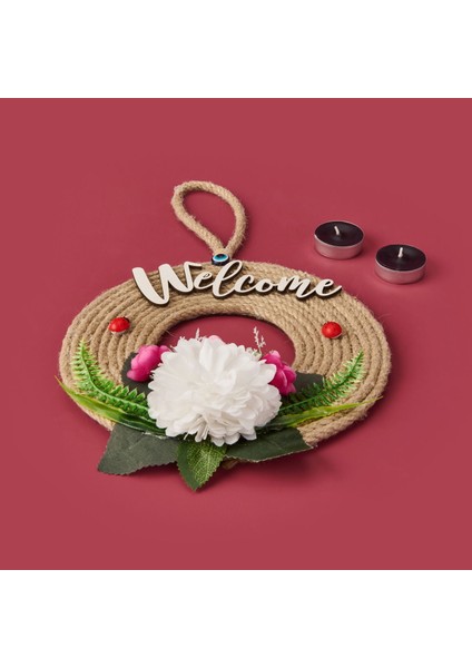 Dekoratif Welcome Ladybug Kapı Süsü - Renkli - 30 cm fiyatları