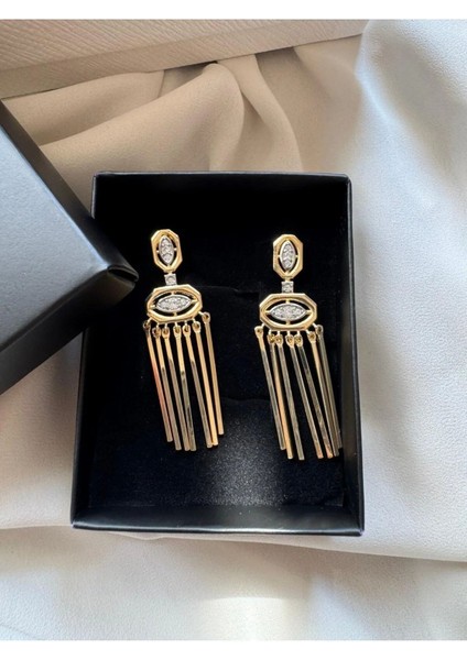 Özel Seri Çubuk Detaylı Sallantılı Küpe