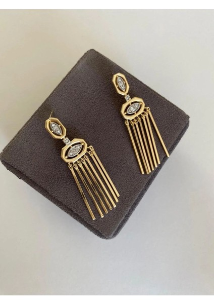 Özel Seri Çubuk Detaylı Sallantılı Küpe modelleri