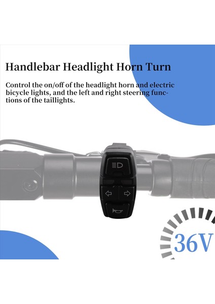 Elektrikli Bisiklet Işık Anahtarı + Korna ve Dönüş Işığı Anahtarı Scooter, 36V (Yurt Dışından) indirimleri