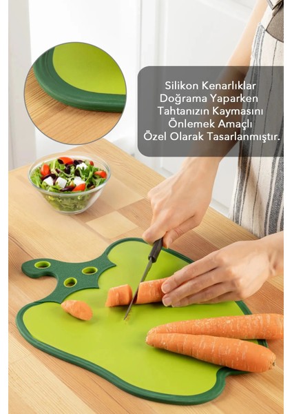 Dolma Biber Figürlü Kaydırmaz Kesme Tahtası Doğrama Panosu