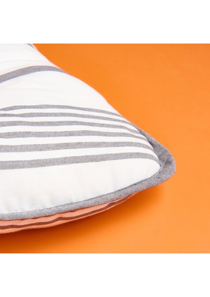 Soft Elegant Curves Kalın Çizgili Sandalye Minderi - Ekru / Siyah - 43X43 cm modelleri