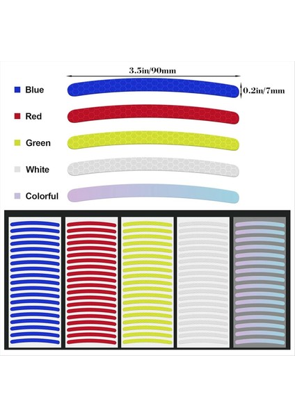 100 Adet Yansıtıcı Araba Jantı Çıkartmaları, Gece Güvenlik Uyarı Şeridi (Yurt Dışından) modelleri