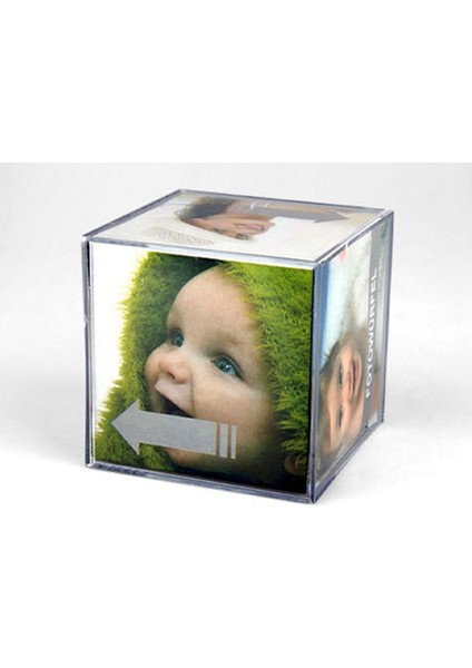 Kübik Fotoğraf Çerçevesi + Yapışkanlı Kara Tahta Sticker - 2li Set YTR890 indirimleri