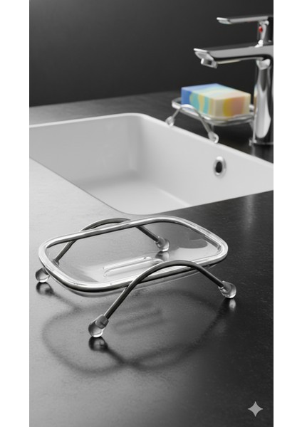 Ayaklı Sabunluk – Su Giderli, Şeffaf Tasarım, 12 x 9 Cm, Tezgah Üstü Kullanım 722346 indirimleri