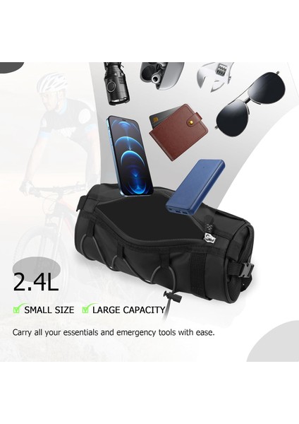 Su Geçirmez Fermuarlı Bisiklet Gidon Çantası, Siyah (Yurt Dışından) fırsatları