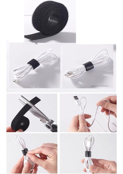 Kesilebilir Kablo Tutucu Kulaklık Fare Airfry Ev Ofis Için Cırt Sabitleyici Kablo Düzenleyici modelleri