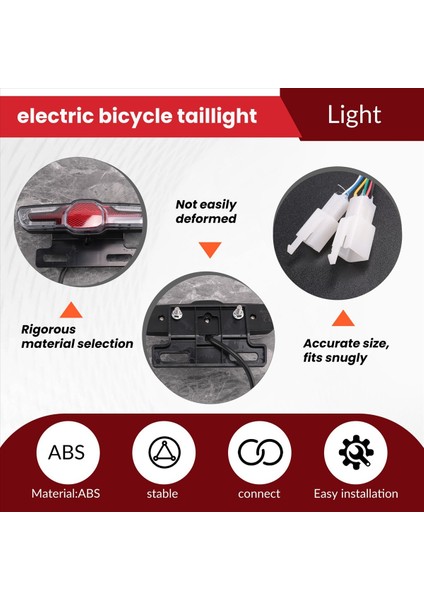 Elektrikli Bisiklet 5 LED Arka Lambası Elektrikli Bisiklet E-Bisiklet Lambası (Yurt Dışından) indirimleri