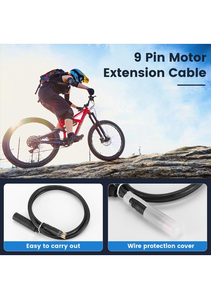 E-Bisiklet Motor Uzatma Kablosu Su Geçirmez 9 Pin 60 cm Motor Parçaları (Yurt Dışından) fırsatları