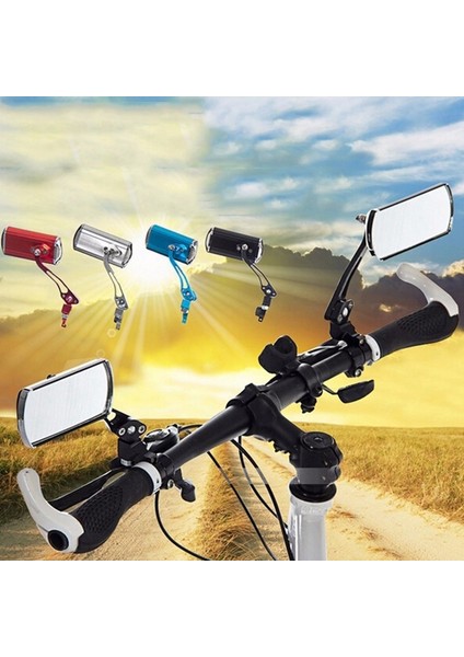 Gümüş 1 Çift Alüminyum Bisiklet Aynası, Evrensel Gidondan Ayarlanabilir (Yurt Dışından) modelleri