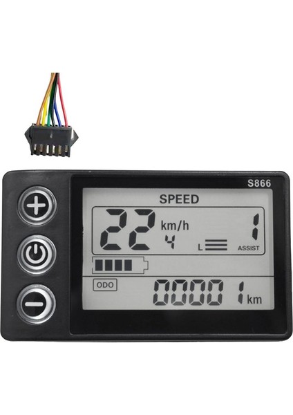 Kontrol Paneli Gösterge Paneli Elektrikli Bisiklet LCD Ekranı (Sm Fiş 6pın) (Yurt Dışından)