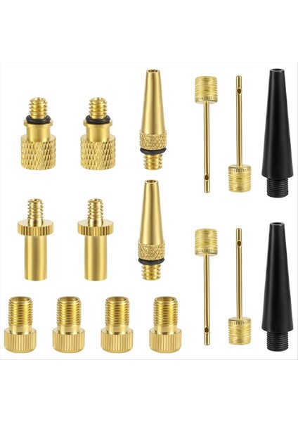 Bisiklet Valf Adaptörü Seti, Pirinç Lastik Valf Adaptörü Bilyalı Pompa Iğnesi (Yurt Dışından)
