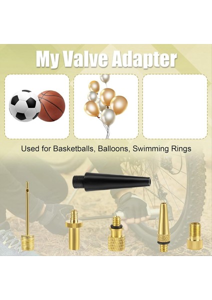 Bisiklet Valf Adaptörü Seti, Pirinç Lastik Valf Adaptörü Bilyalı Pompa Iğnesi (Yurt Dışından) fırsatları