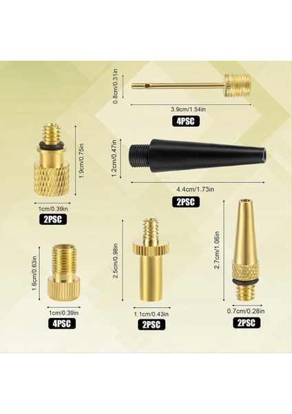 Bisiklet Valf Adaptörü Seti, Pirinç Lastik Valf Adaptörü Bilyalı Pompa Iğnesi (Yurt Dışından) indirimleri