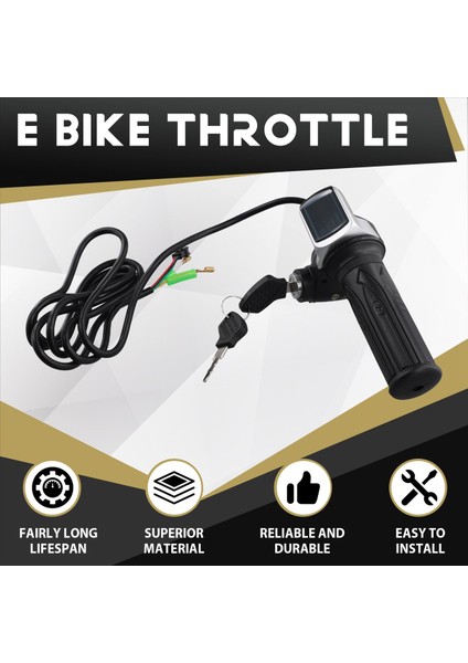 Elektrikli 48V Gaz Kolu LCD Ekran Kilit Anahtarı Için Bisiklet Twist Gaz Kelebeği (Yurt Dışından) fırsatları