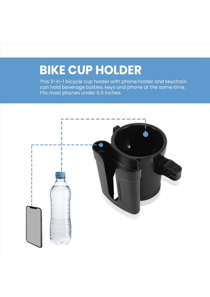 Cep Telefonu Anahtar Tutuculu Bisiklet Bardak Tutucu, Siyah (Yurt Dışından) fırsatları