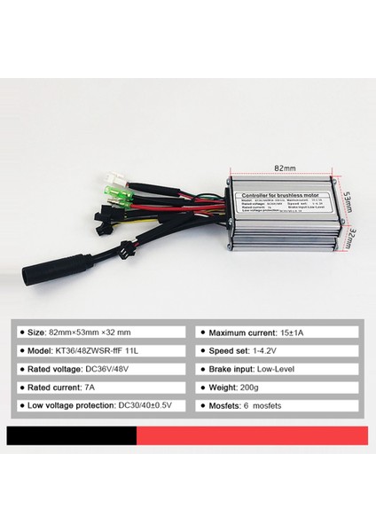 Elektrikli Bisiklet KT-15A Kontrol Cihazı 36V/48V Sm Konnektörü (Yurt Dışından) fiyatları
