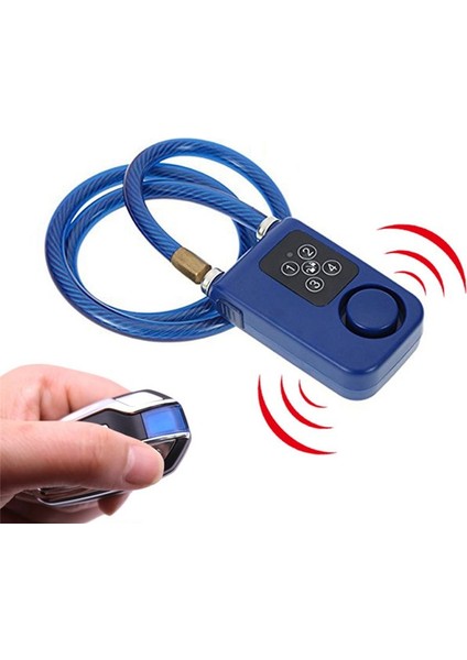 Bisiklet Güvenlik Kilidi Kablosuz Rc Güvenlik Titreşim Alarm Kilidi Mavi (Yurt Dışından)