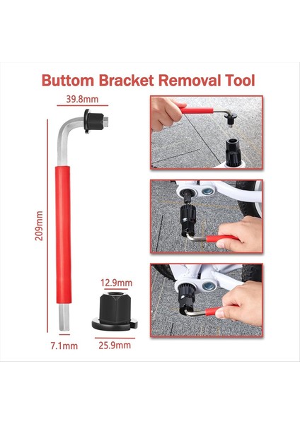 7'si 1 Arada Çok Işlevli Bisiklet Tamir Takımı, Bisiklet Krank Kolu Sökücü (Yurt Dışından) modelleri