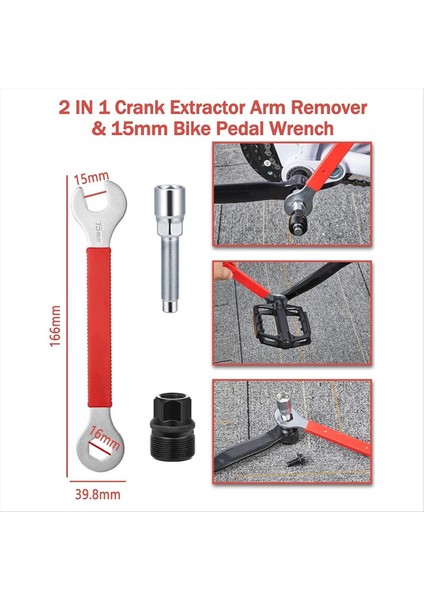 7'si 1 Arada Çok Işlevli Bisiklet Tamir Takımı, Bisiklet Krank Kolu Sökücü (Yurt Dışından) fırsatları