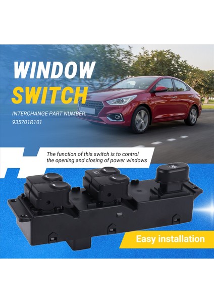 Araba Ön Sol Master Enerji Penceresi Anahtarı 93570-1R101 Hyundai Accent 13-17 Için (Yurt Dışından) fırsatları