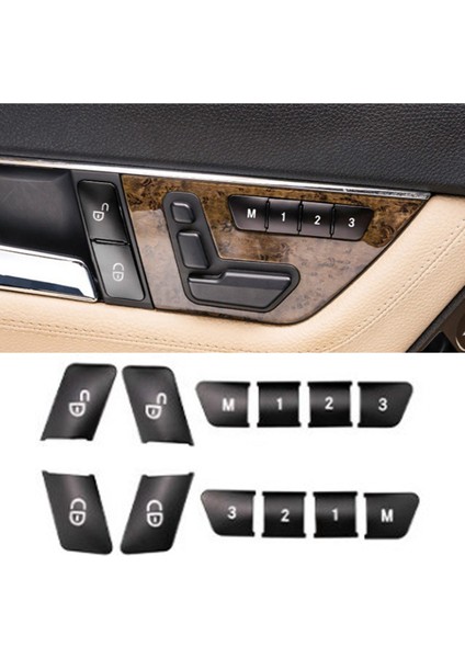 36PCS Araba Kapısı Koltuk Hafıza Kilit Anahtarı Düğmesi Çıkartmaları Mercedes Için Kapak Kaplama Benz A B C E Sınıf Cla Gla Gle Gls ml (Yurt Dışından) fiyatları