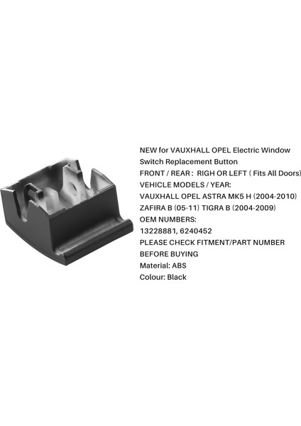 Vauxhall Opel Astra Mk5 Zafira Tigra B Elektrikli Pencere Anahtarı Düğmesi Kapak (Yurt Dışından) modelleri