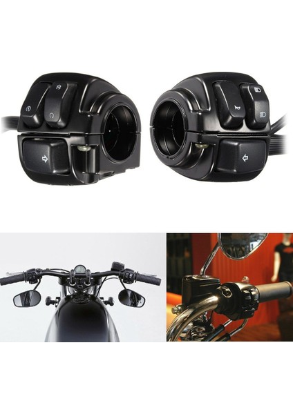 Harley Için 1 Çift Motosiklet Gideri Kontrol Lambaları (25MM) Kablo Demeti ile (Yurt Dışından) modelleri