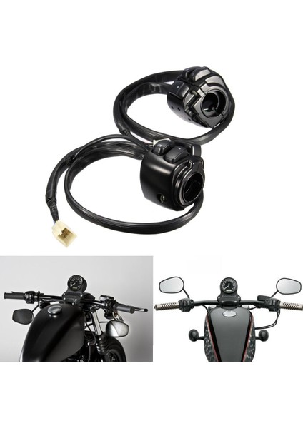 Harley Için 1 Çift Motosiklet Gideri Kontrol Lambaları (25MM) Kablo Demeti ile (Yurt Dışından) fırsatları