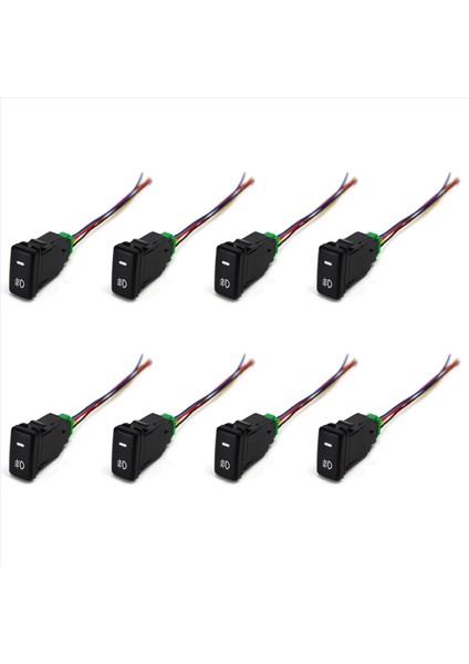 8x Otomatik Getirme Anahtarı Su Geçirmez Toyota Lexus Beyaz Işık Için 4 Hat Sis Lambası Anahtarı (Yurt Dışından)