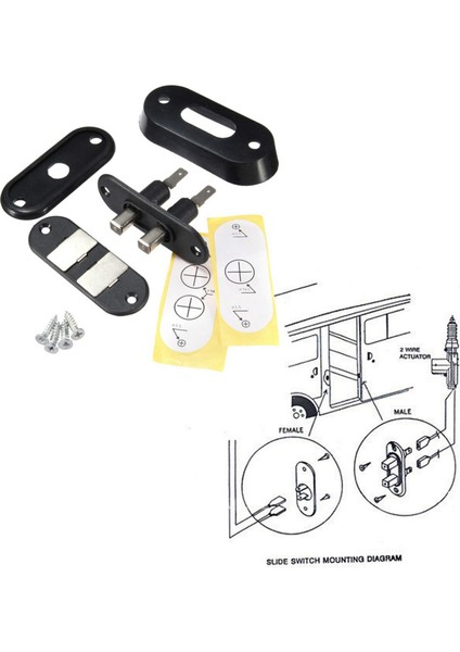 T4 Ford Için Araba Van Alarm Merkezi Kilitleme Için 2x Siyah Sürgülü Kapı Iletişim Anahtarı (Yurt Dışından) fiyatları