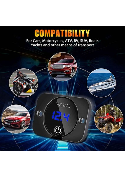 2x 12V Voltaj Göstergesi Kontak Anahtarı Dijital Ekran DC12V 24V Su Geçirmez Voltmetre Panel Tekne Deniz Kamyonu Atv Için (Yurt Dışından) indirimleri