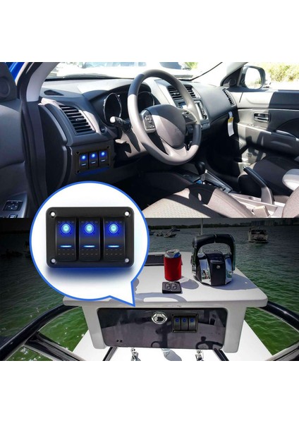 3 Çete Alüminyum Panel Geçiş Çizgisi 5 Pim Açık/kapalı Otomotiv Araba Deniz Teknesi Için Ön Kablolu Rocker Anahtarı (Yurt Dışından) modelleri