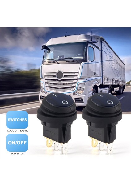 5 Pcs 12V 20A Su Geçirmez Yuvarlak Açık/kapalı Rocker Switch Otomatik Tekne Spst (Yurt Dışından) fırsatları