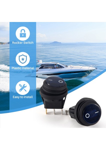 5 Pcs 12V 20A Su Geçirmez Yuvarlak Açık/kapalı Rocker Switch Otomatik Tekne Spst (Yurt Dışından) indirimleri