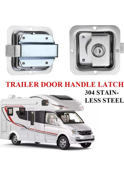 2x Paslanmaz Çelik Kamyon Rv Alet Kutusu Kilitler Römork Kapısı Kolu Mandal 4 Tuşlu Hırsızlık Önleyici Kürek Kilitleri (Yurt Dışından) fırsatları