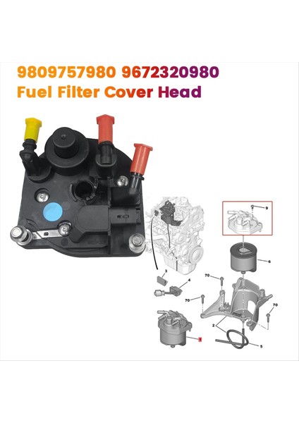 9809757980 Citroen C3 C4 C5 Peugeot 207 208 3008 5008 9672320980 Dizel Filtre Kapağı (Yurt Dışından) fiyatları