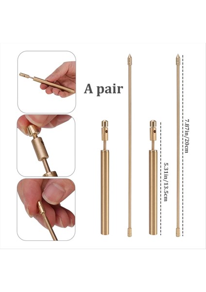 Dowsing Çubuklar Bakır 1 Çift Pürüzsüz Döndürme Çubukları Katı Bakır Çubuklar Dowsing Çubukları Talimatlarla Manevi (Yurt Dışından) fiyatları