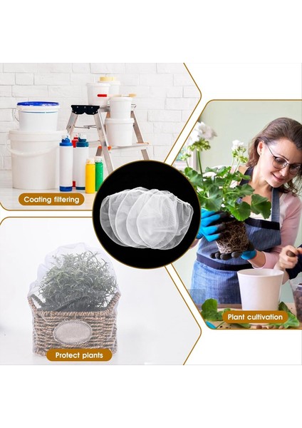 10 Adet Boya Süzgeci Torbası 1 Galon Boya Filtresi Elastik Çizim Beyaz Ince Örgü Üst Açık Naylon Örgü Filtresi (Yurt Dışından) modelleri