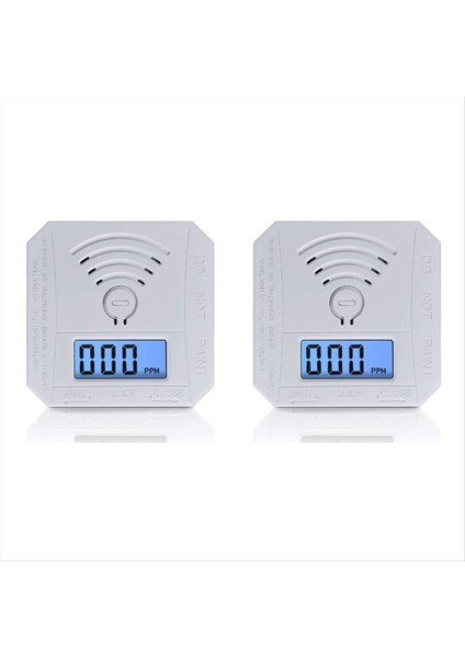 2x Mini Karbon Monoksit Detektörü Dijital Ekran ve Ev Için Ses Alarmlı Co Monoksit Alarm Detektörü Ofis (Yurt Dışından)