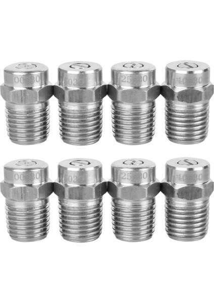 Basınçlı Yüzey Temizleyici Nozumu Diş Tipi Sprey Mezası 4000PSI 1/4inch Erkek Npt 8 Paket 0 15 25 40 Dikkat (Yurt Dışından)