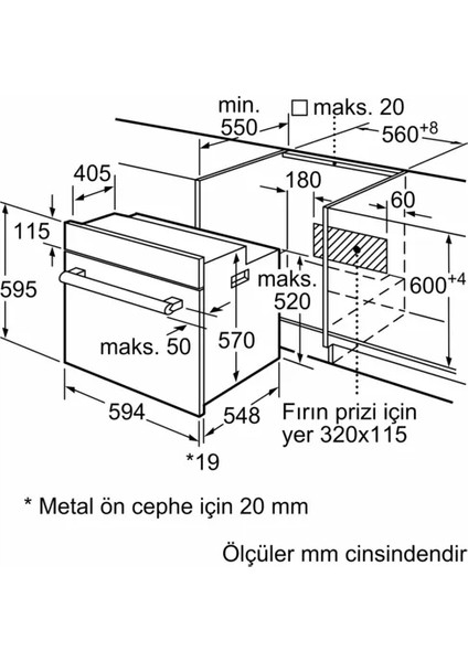 HB012FBB1T 66 LT Ankastre Fırın