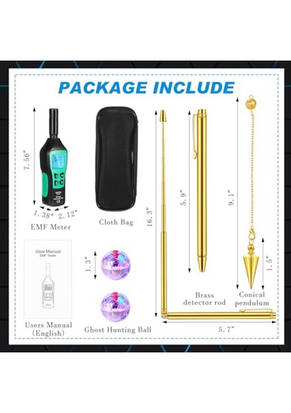 Mastfuyi Hayalet Av Ekipmanları Kiti 3&#39 Ü 1 Arada Emf Sensör Test Cihazı Dedektörü Divining Rod Iç Mekan Açık Hayalet Avı Için (Yurt Dışından) fiyatları