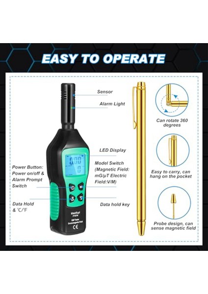 Mastfuyi Hayalet Av Ekipmanları Kiti 3&#39 Ü 1 Arada Emf Sensör Test Cihazı Dedektörü Divining Rod Iç Mekan Açık Hayalet Avı Için (Yurt Dışından) modelleri