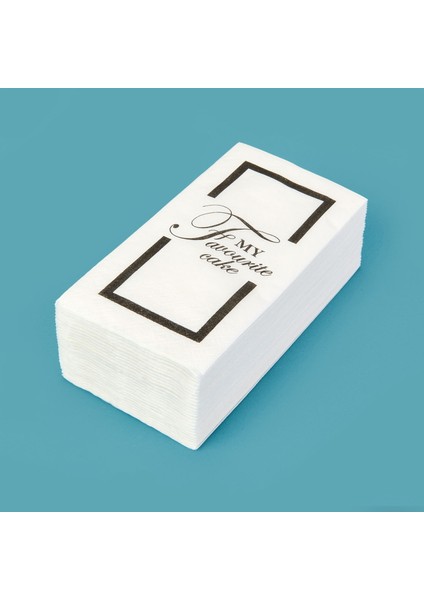 Kitchen 25'li My Favorite Cake Desen Peçete - Beyaz - 16X8 cm