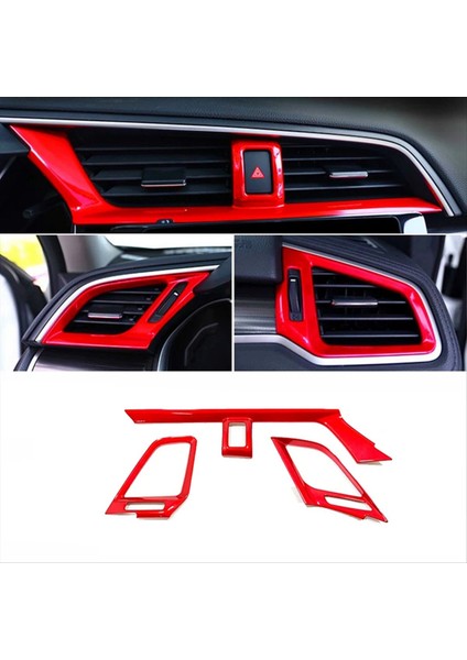 Honda Civic Için Kırmızı Ön Gösterge Tablosu Ac Hava Havalandırma Outlet Kapak Döşeme 2016-2021 10TH (Yurt Dışından) fiyatları